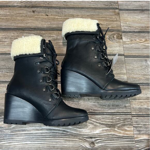 Sorel After Hours Lace Shearling Boots, Size 7.5, New - Picture 4 of 6